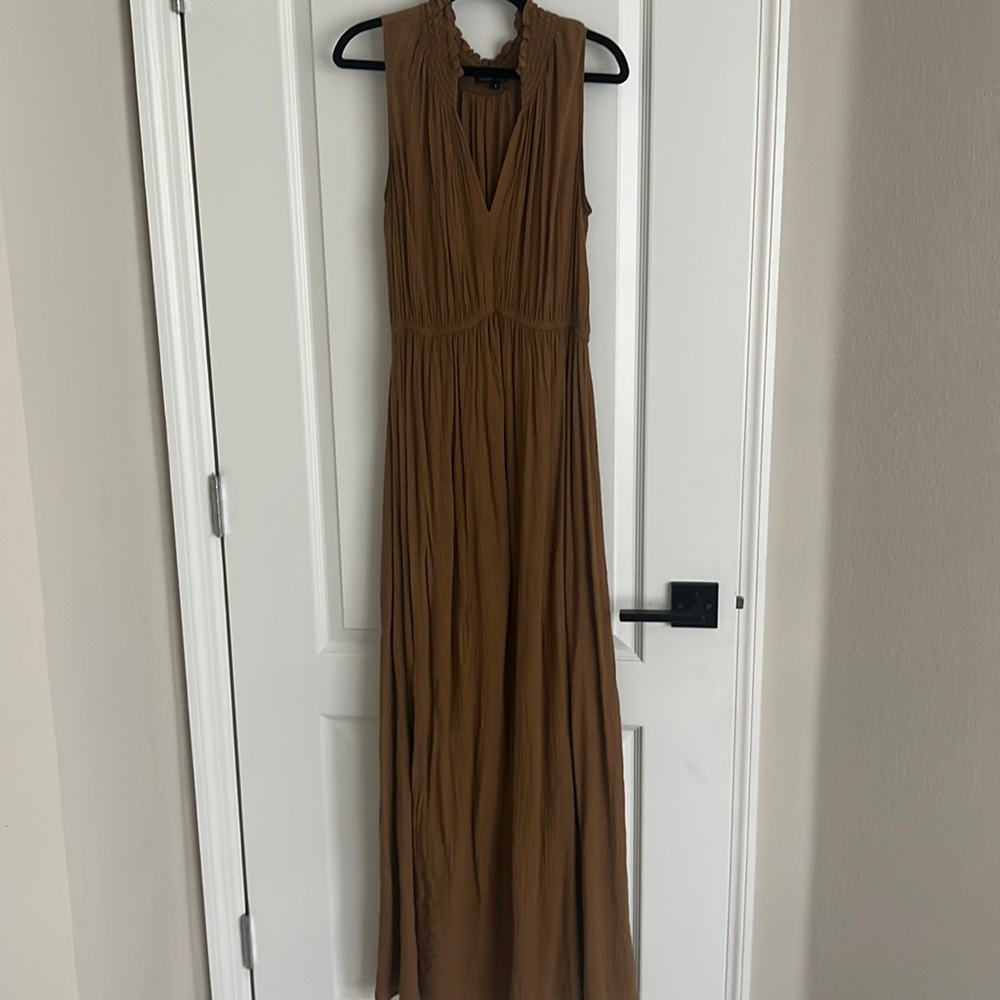 Wishlist Apparel Linen Style Maxi with second layer midi length dress under